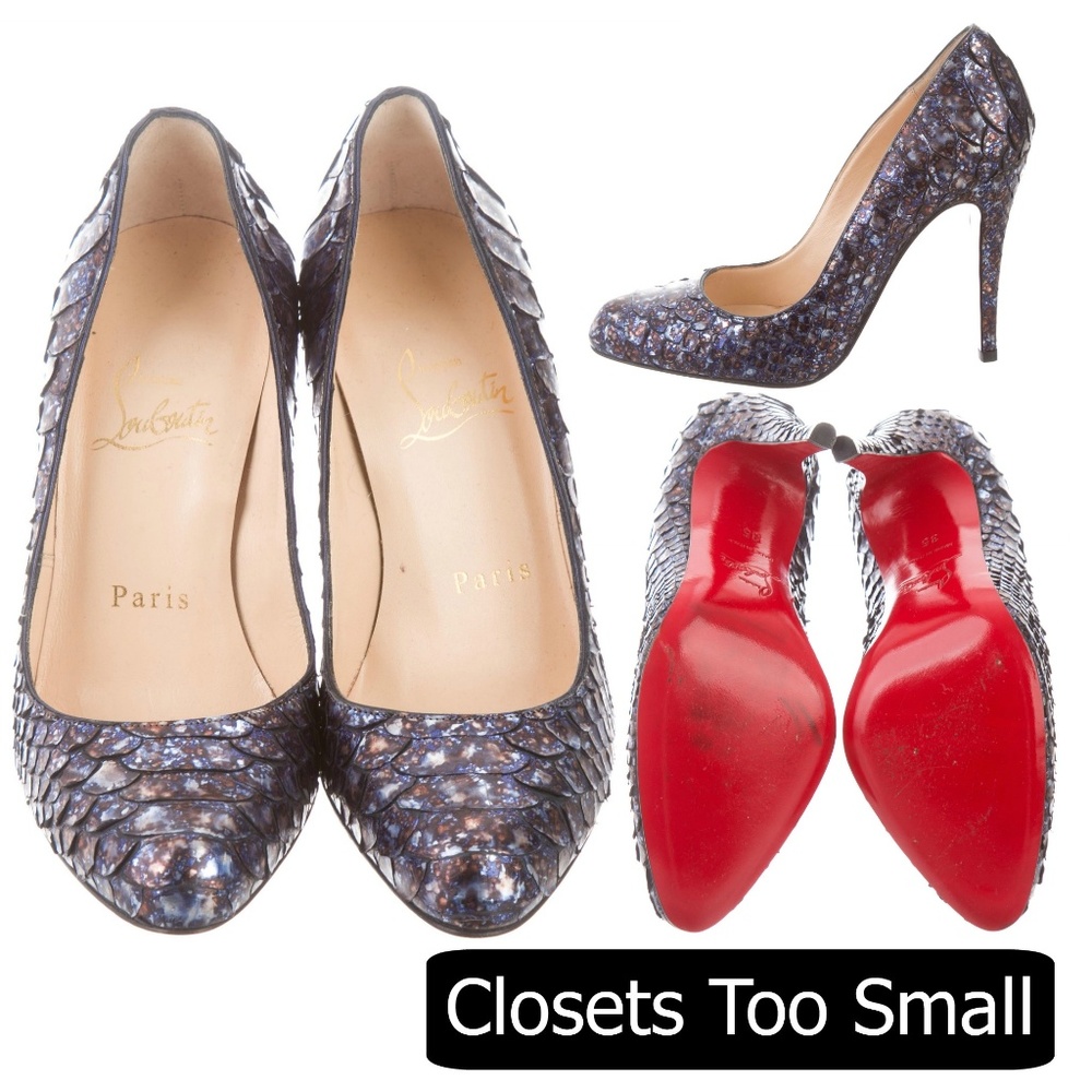 RARE Christian Louboutin Metallic Python Pump